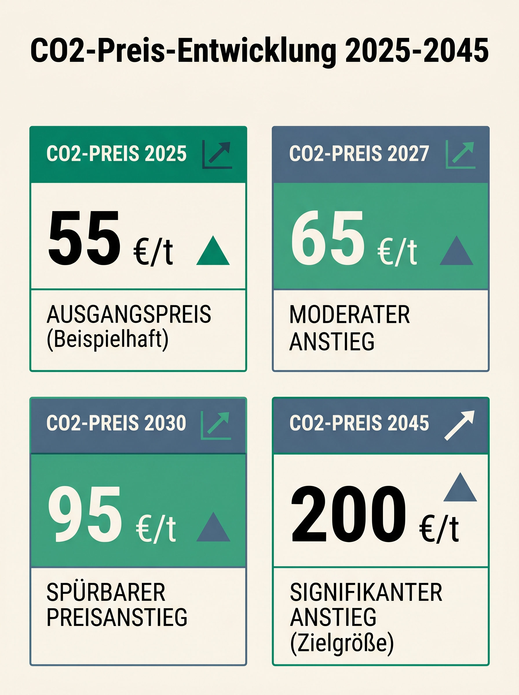 CO2-Preis-Entwicklung 2025-2045