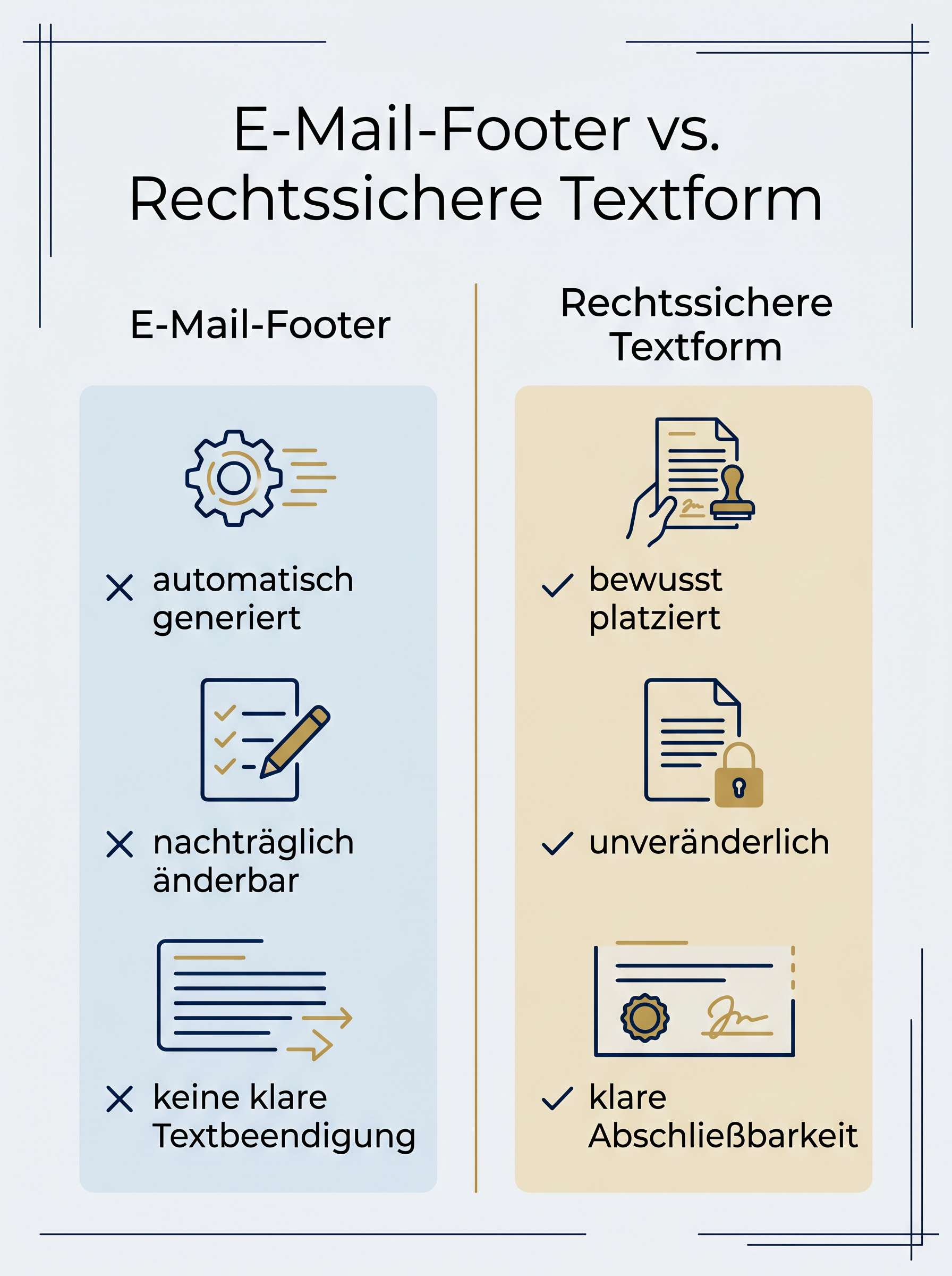 E-Mail-Footer vs. Rechtssichere Textform