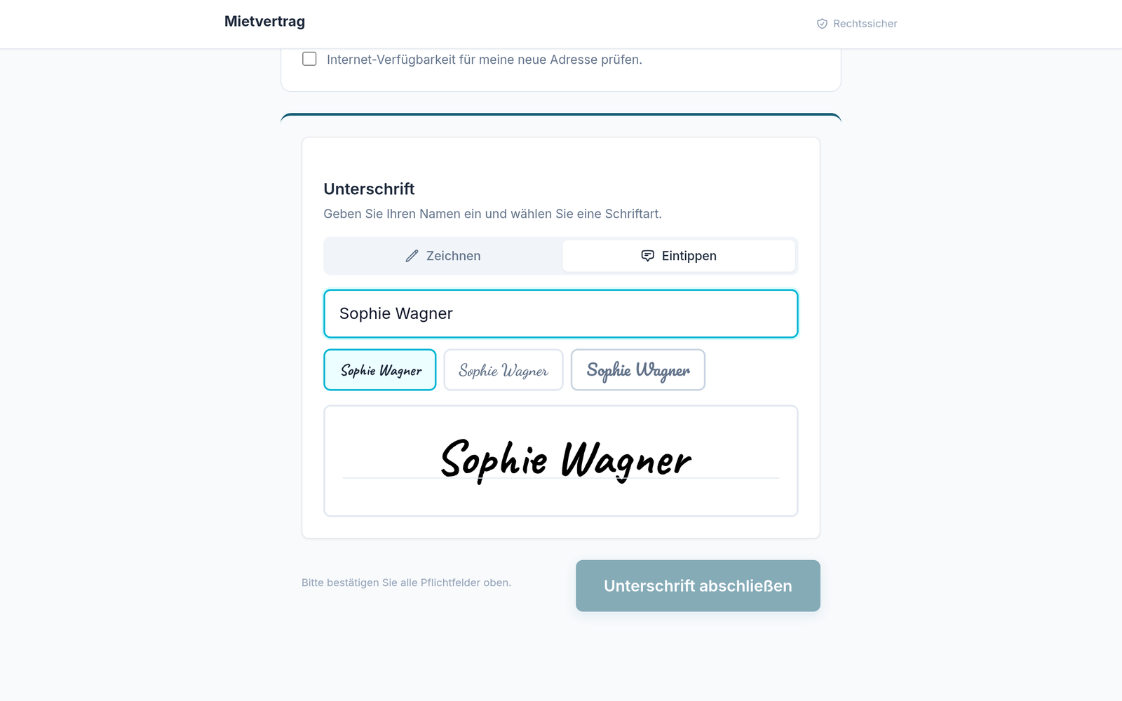 signcasa: WG-Mietvertrag digital unterschreiben — jeder Mitbewohner signiert einzeln per E-Mail-Link im Browser